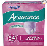 Assurance Women's Maximum Absorbency Protective Underwear, Large, 54 Count, Odor Guard