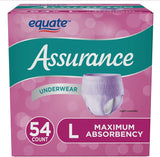 Assurance Women's Maximum Absorbency Protective Underwear, Large, 54 Count, Odor Guard