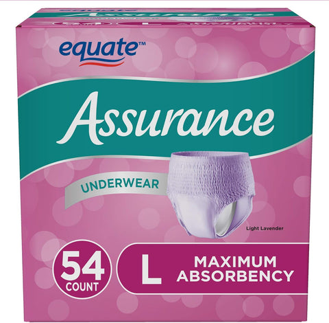 Assurance Women's Maximum Absorbency Protective Underwear, Large, 54 Count, Odor Guard